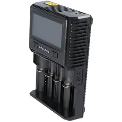 Nitecore SC4 - Schnellladegerät (1 Stk., 14500, 16340, 18650, 26650, Ladegerät inkl. Akku), Akku Ladegerät
