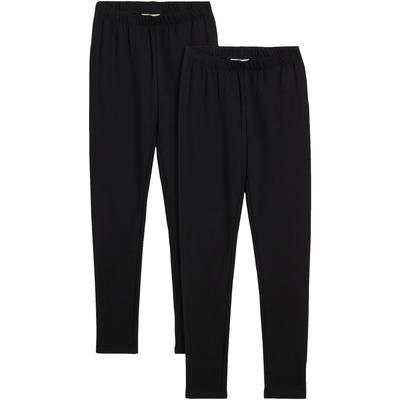 Thermoleggings BONPRIX, Mädchen, Gr. 164/170, N-Gr, schwarz, Obermaterial: 95% Baumwolle, 5% Elasthan, Hosen, mit angerauter Innenseite, bequeme Passform, für Mädchen, Casual-Stil