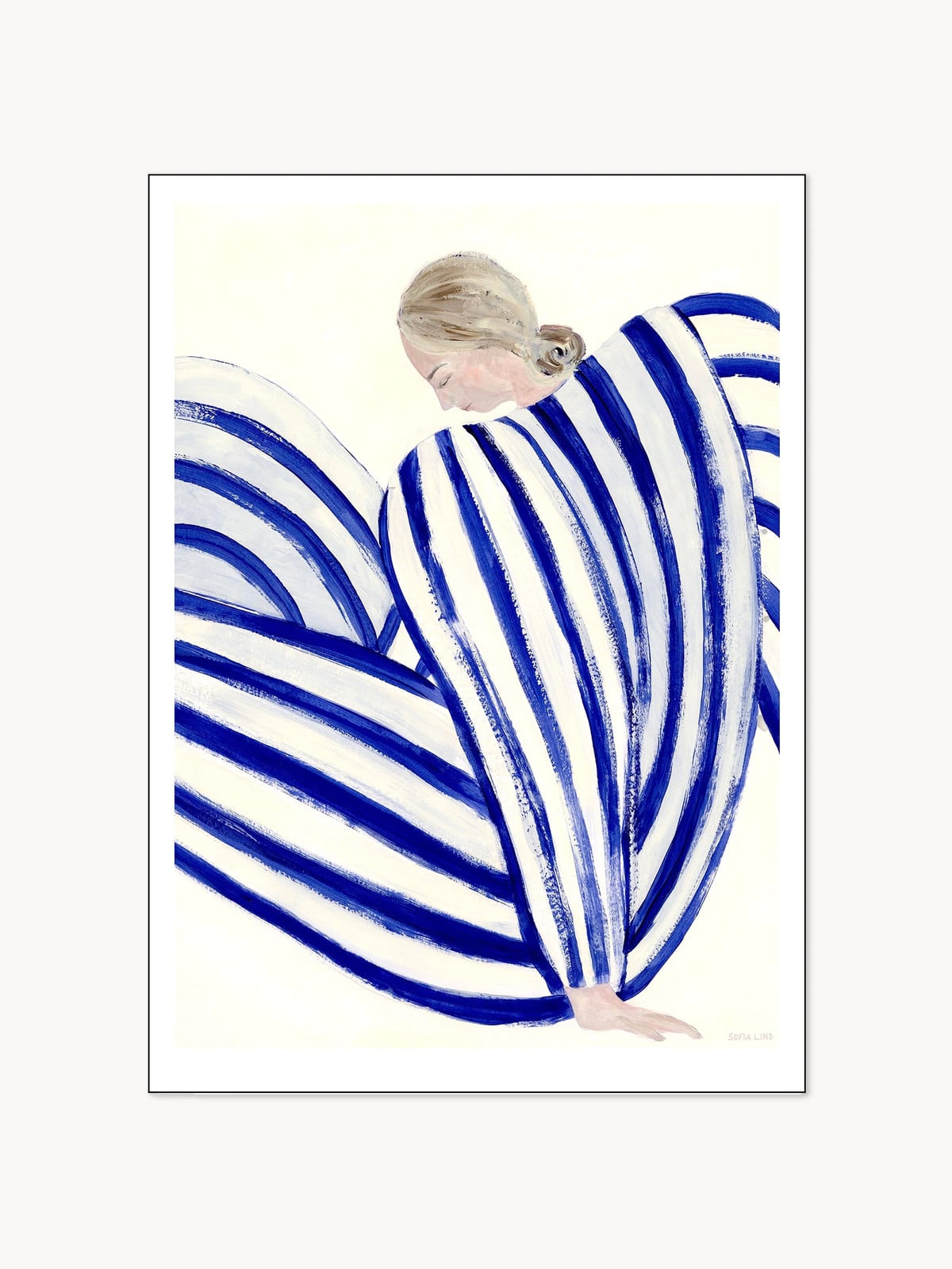 Poster Blue Stripe At Concorde door Sofia Lind X The Poster Club met lijst