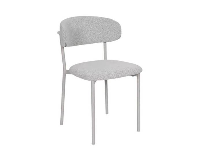 Chaise bouclette taupe structure métal beige