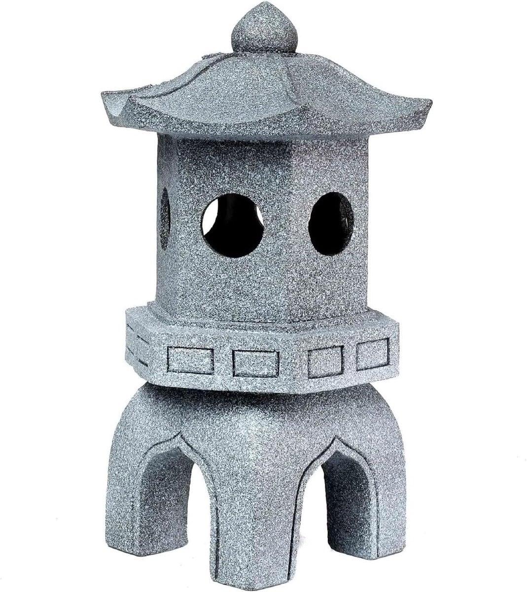 Pagode Lantaarn Tuinornament - Japanse Tuindecoratie met Zonne-energie LED - Naturel