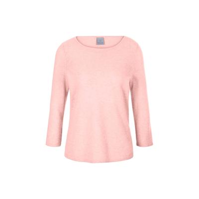 Longpullover MADELEINE "Strickpullover Kaschmirpullover mit U-Boot-Ausschnitt", Damen, Gr. 48, grau, Obermaterial: 100% Kaschmir WS., Modern, normal, U-Boot-Ausschnitt, Pullover Longpullover, Kaschmirpullover mit 3/4 Arm
