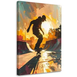 WANDBILD, Skater auf Skateboard Straßenkunst
