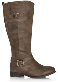 Wide Width Women's Tall Riding Boot by Cloudwalkers in Taupe (Size 11 W)