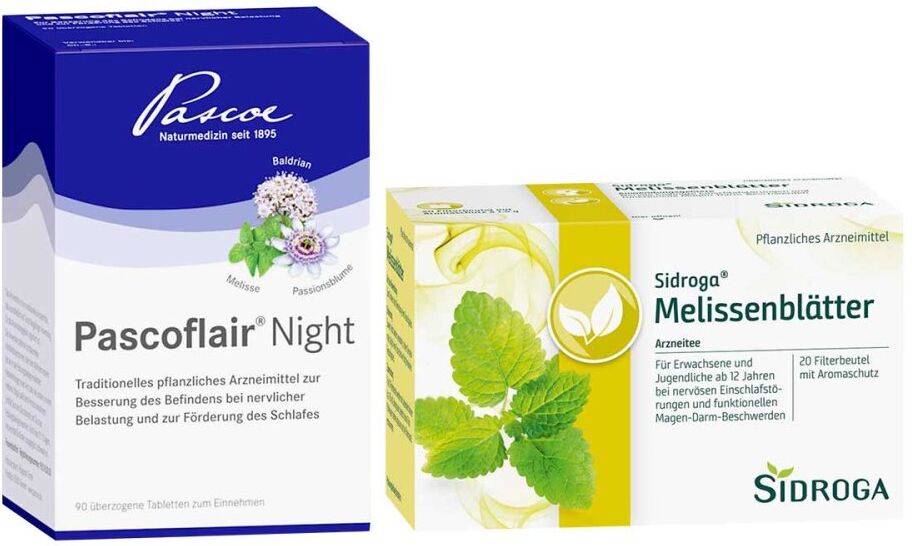 Pascoflair Night Tabletten + Sidroga Melissenblätter Tee