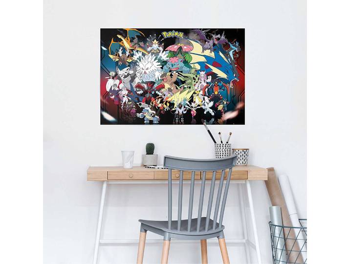 home24 Poster Pokemon papier meerdere kleuren 61 x 92 x 0cm