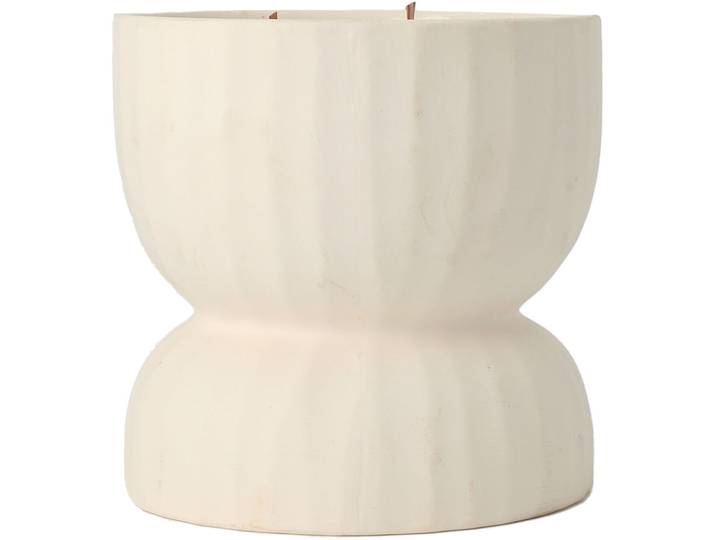 Kerze Natural & Feminine Glamour weiss H 13 cm D 14.5 cm 25 hr - Material: Keramik - Kerze
