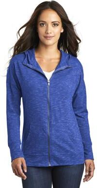 District DT665 Women's Medal Full-Zip Hoodie Jacket in Deep Royal Blue size 3XL   Cotton/Polyester Blend