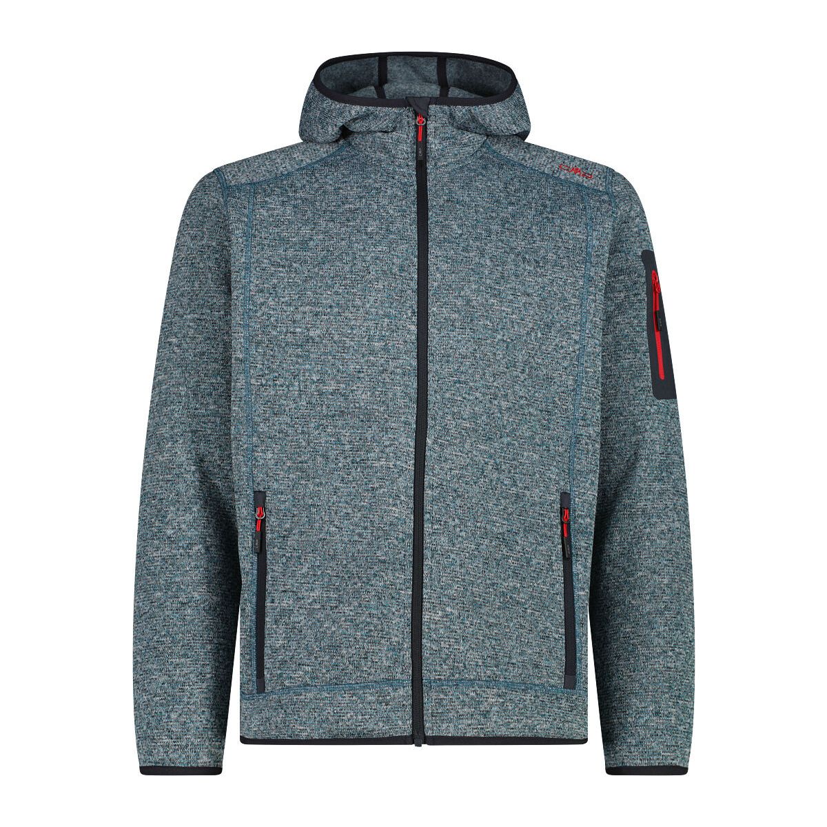 CMP MAN Fleece Jacket FIX Hood alpine-antracite (10EU) 56 3H60847N-10EU-56