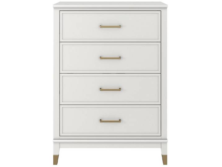 loft24 Kommode Westerleigh, Schubladenkommode mit 4 Schubladen, MDF, Griffe in goldfarben, 76 cm