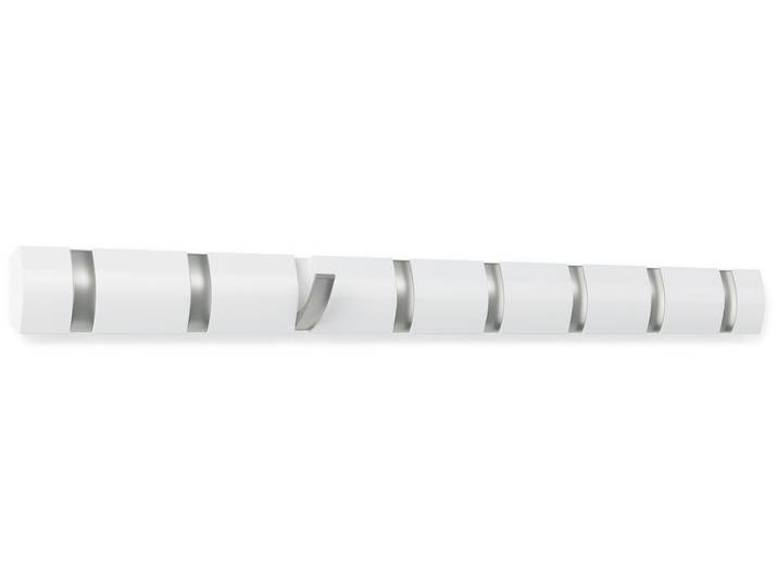 Garderobenleiste UMBRA Flip , bunt (silberfarben, weiß), B:2,5cm H:7,5cm T:81,5cm, Garderobenhalter, Garderobenleiste, Herkunftsland Holz: China