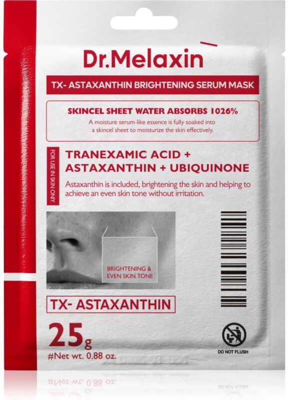 Dr. Melaxin TX Astaxanthin Brightening Serum Mask brightening sheet mask to even out skin tone 5x25 g