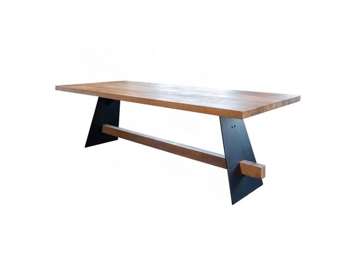 Kawola Esstisch MIT Gerader Kante Arborio Braun Akazie, Metall, Echtholz,Akazie, Rechteckig, 240x78x100 cm, Esszimmer, Esstische