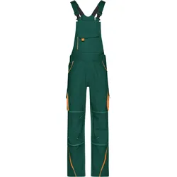 James & Nicholson Unisex Workwear Latzhose Color JN848 dark green/orange (56)