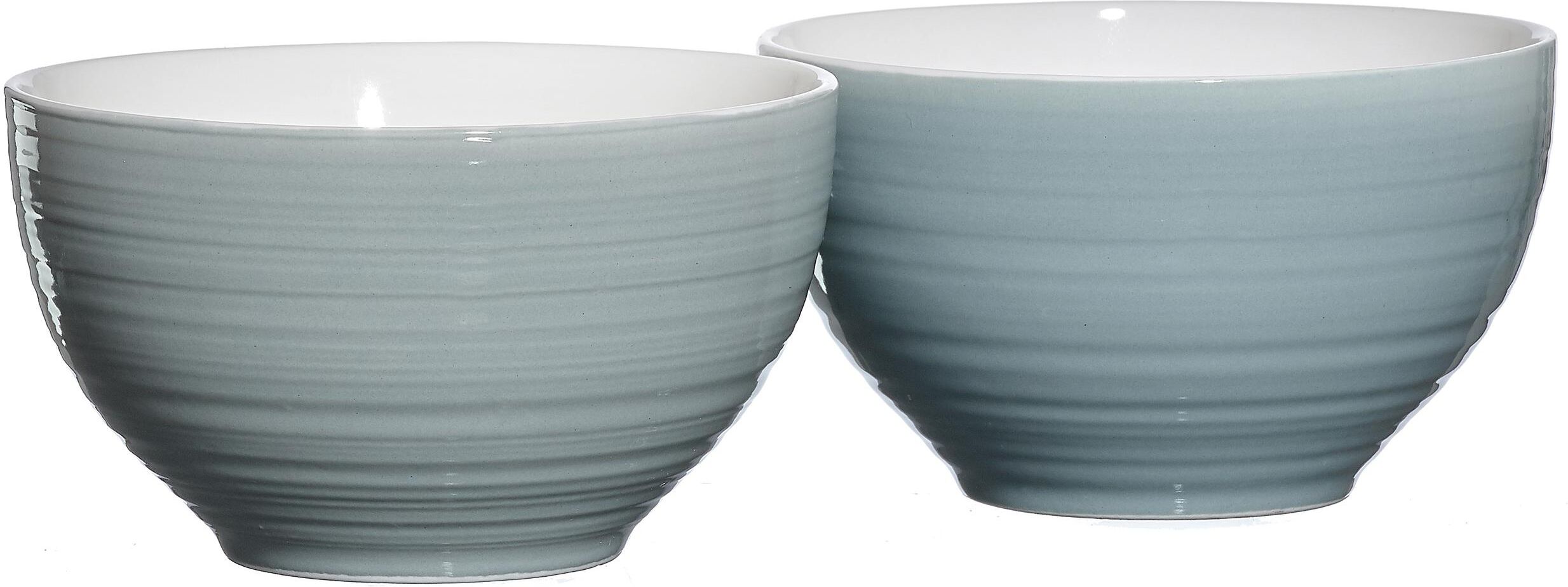 Müslischale RITZENHOFF & BREKER "Suomi", blau (graublau), H:8cm Ø:14cm, Porzellan, Schüsseln, Müslischale, 2-teilig graublau Ø 14cm