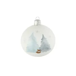 Weihnachtsbaumkugel   , weiß , Glas,Aluminium Ø: 7