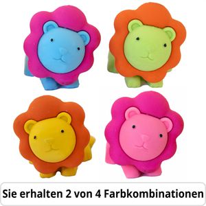 Böttcher-AG Radiergummi 3D-Löwe, für Blei- und Buntstifte, sortiert, 2 Stück