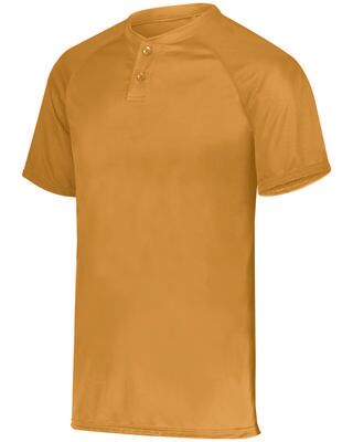 Augusta Sportswear AG1565 Athletic Attain Wicking Two-Button Baseball Jersey T-Shirt in Power Orange size 3XL   Polyester 1565
