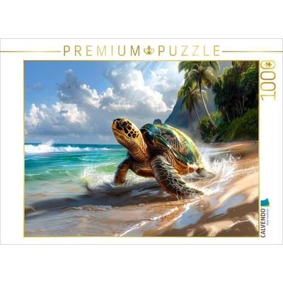 CALVENDO Puzzle Flossen voraus ins Blaue | 1000 Teile Lege-Größe 64x48cm Foto-Puzzle für glückliche Stunden