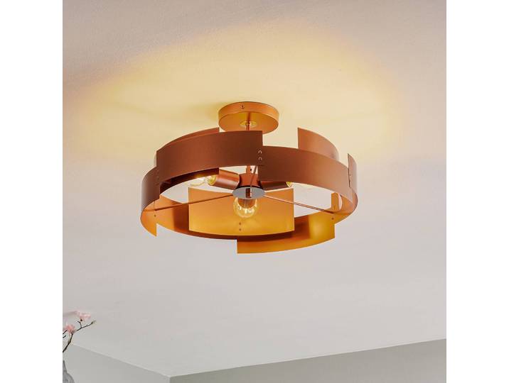 Plafondlamp Tori, dimbaar, koper, Woon-/ Eetkamer, metaal, Modern, plafondlamp