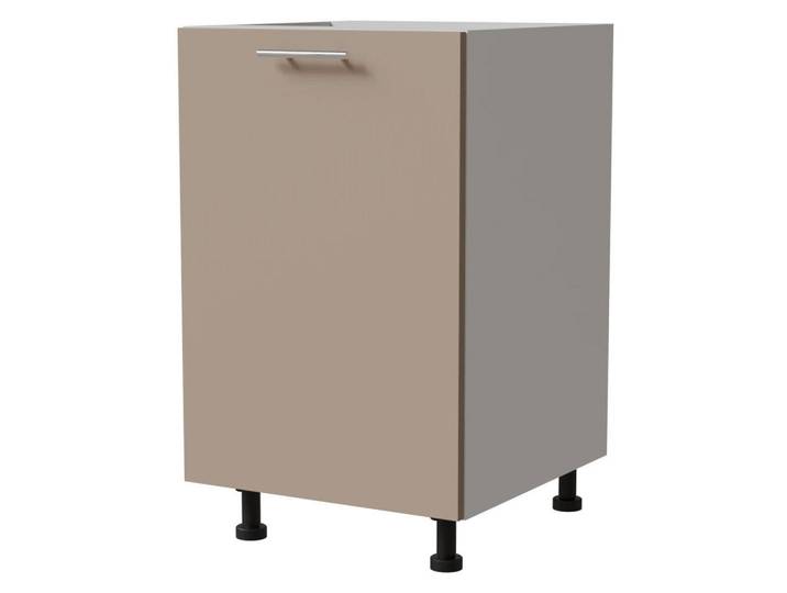 Feldmann-Wohnen Unterschrank Brerra D1D/50 50 / 50 / 82 cm, Graubraun, Weiß, 50x82x50 cm, Küchen, Küchenmöbel, Küchenschränke, Küchenunterschränke