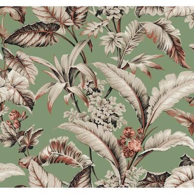 Ronald Redding Mystic Isle Green Wallpaper