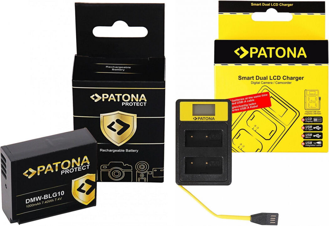 PATONA Chargeur USB double + 2x batterie DMW-BLG10