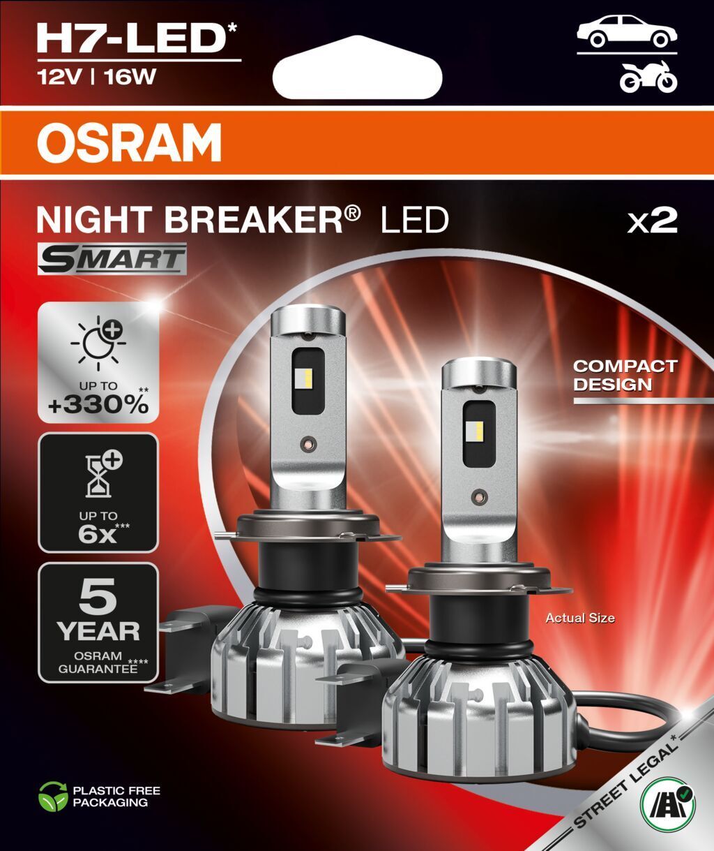 Osram Glühlampe, Hauptscheinwerfer Night Breaker® Led Smart H7 64210dwnbsm-2hb
