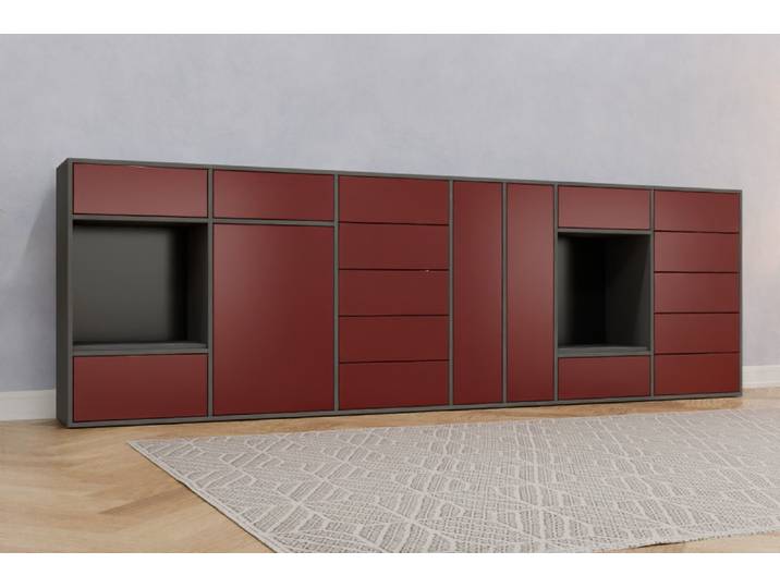 TV-Möbel nach Maß - RAL 3004 Purpurrot - 105x330x40cm - Individuell konfigurieren