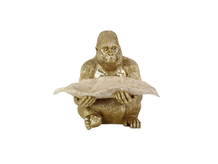 Grosses Design Dekorationsobjekt & Schale „Gorilla“ Gold Invicta Interiors