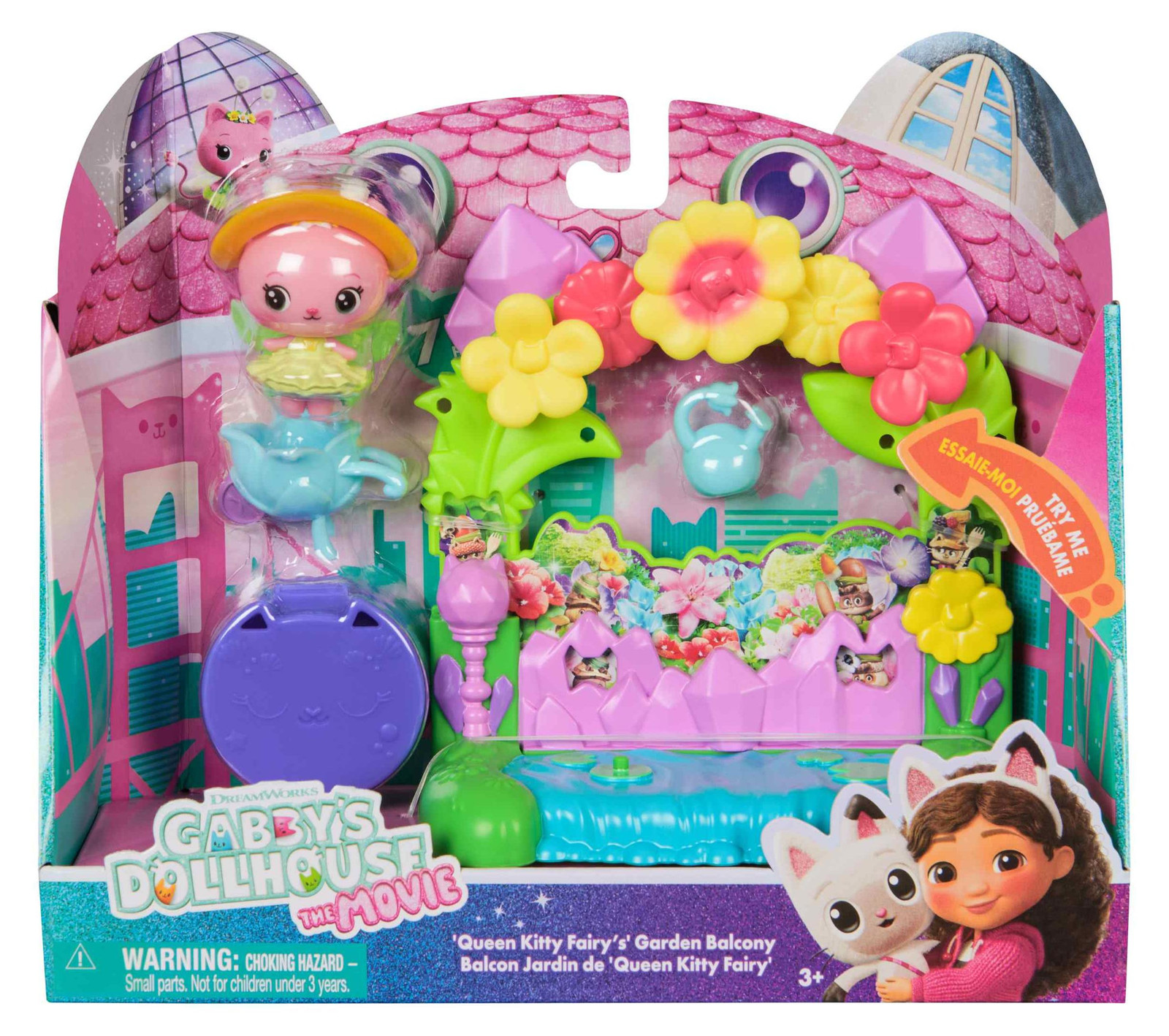 Spin Master Gabby's Dollhouse De Betoverde Tuin en Queen Kitty Fairy's Tuinbalkon Speelset