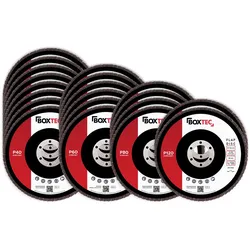 BOXTEC Fächerscheiben BRAUN 125mm Lamellenscheiben Schleifscheiben für Metall & Holz 20er Pack MIX-Set