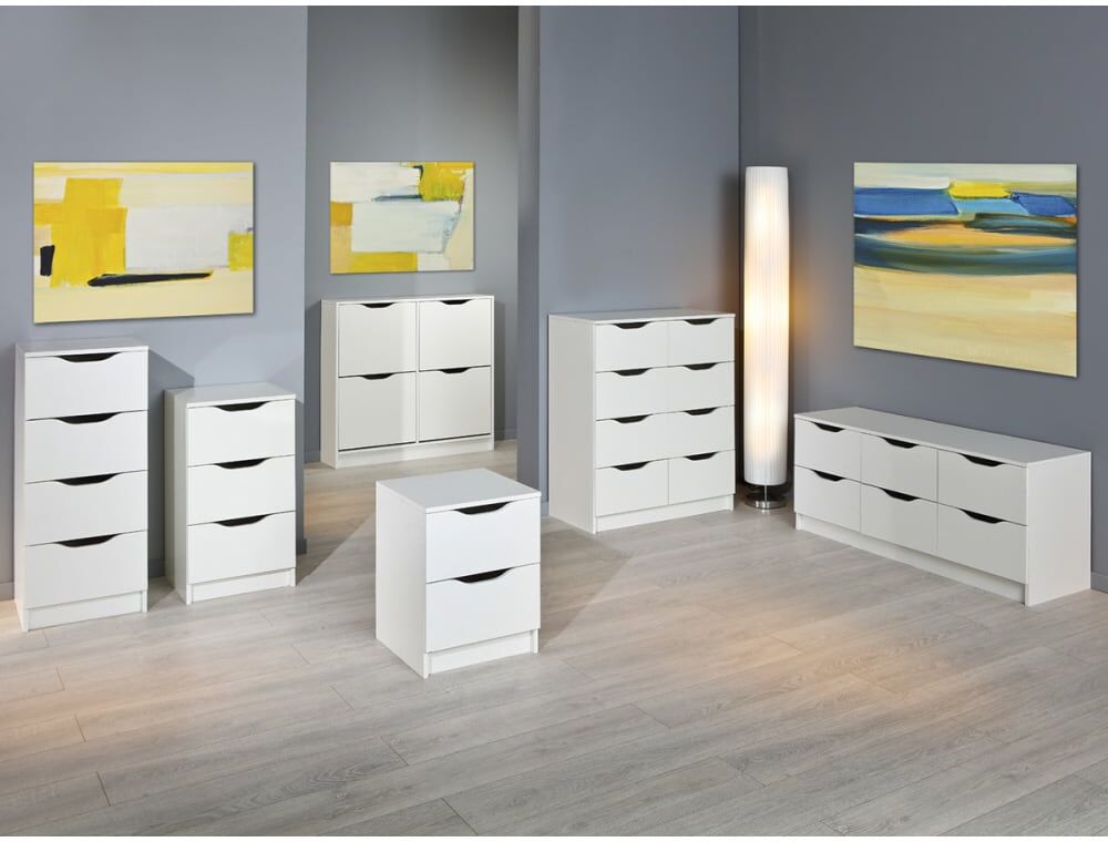 Altobuy Commode 8 tiroirs Blanc 80x91x40cm
