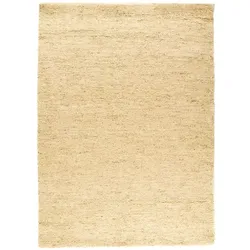 Berber Teppich Kacem 140 x 200 cm Schurwolle Beige