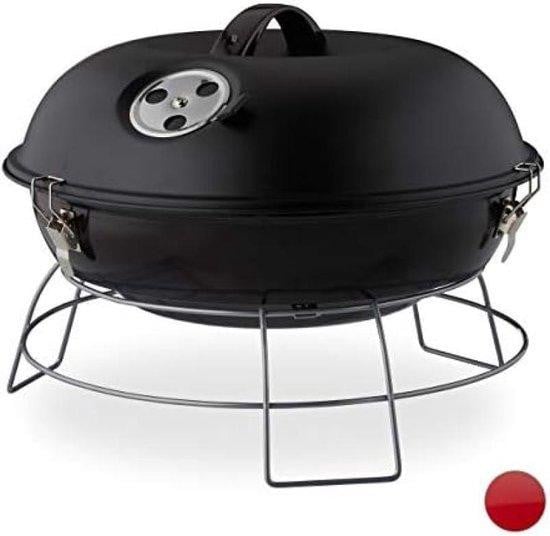 Markenlos Kettle Charcoal Grill voor de tuin, zwart, geëmailleerd staal