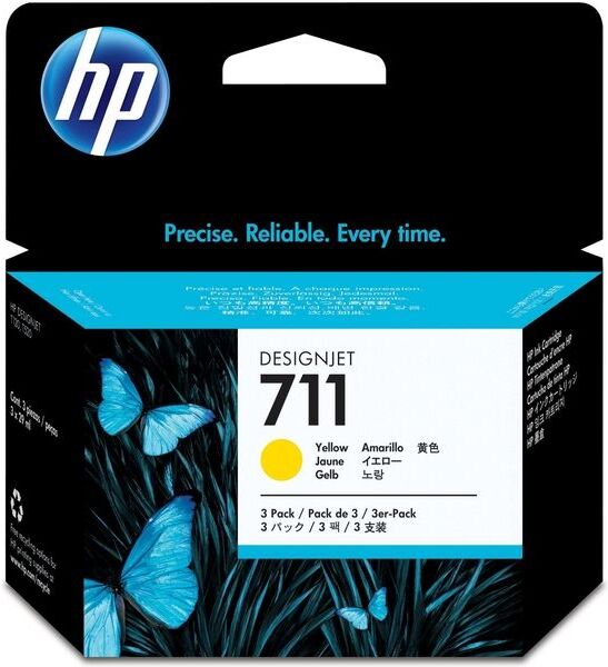 HP 711 (CZ136A) Druckerpatrone 3x Gelb - Multipack