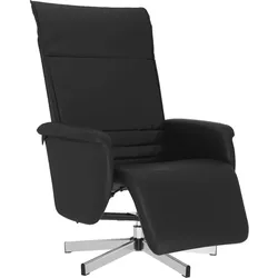 vidaXL Relaxsessel mit Fußteil Schwarz Kunstleder