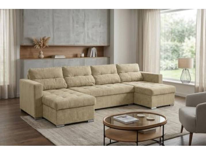 Family Meble Varius Big Wohnlandschaft mit Schlaffunktion – Beige – 4