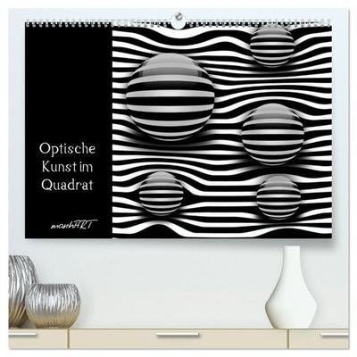 Optische Kunst im Quadrat (hochwertiger Premium Wandkalender 2026 DIN A2 quer), Kunstdruck in Hochglanz