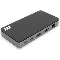ACT AC7093 (USB-C, 1 Port), Dockingstation + USB Hub, Schwarz, Grau