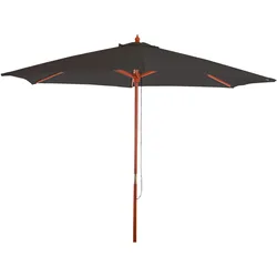 Sonnenschirm Lissabon, Gartenschirm Marktschirm, Ø 3m Polyester/Holz ~ anthrazit