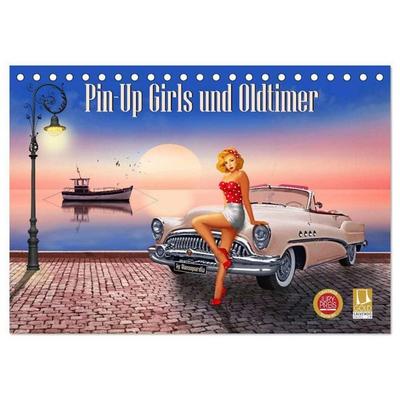 Pin-Up Girls und Oldtimer by Mausopardia (Tischkalender 2026 DIN A5 quer), CALVENDO Monatskalender