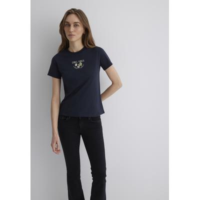 T-Shirt MAVI "BEACH PRINTED T-SHIRT", Damen, Gr. L, grau (phantom), 100% Baumwolle, bedruckt, normal normal, Rundhals, Shirts T-Shirt, Print T-Shirt