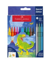 FABER-CASTELL Filzstift Dino 10+ 3+ Sticker FABER CASTELL 554214 (554214)