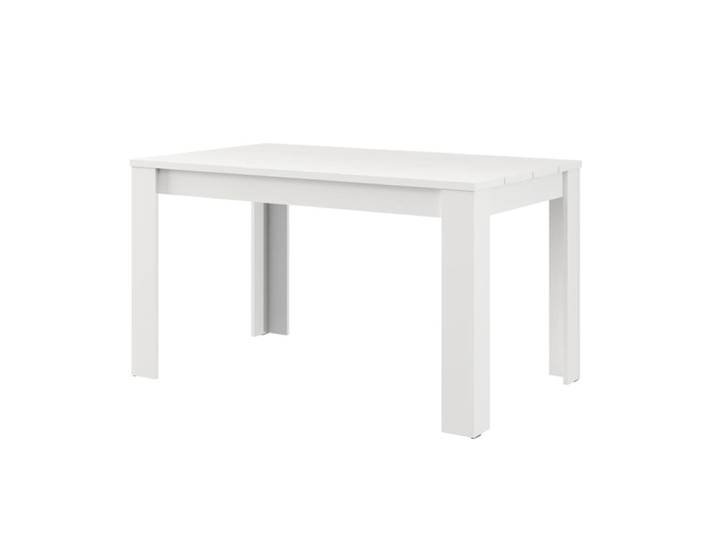 Table fixe bois blanc mat 135x80x76h cm