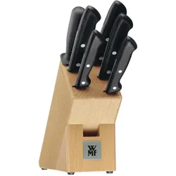 WMF Messerset Messerblock mit 5 Messer 7tlg bestückt Classic Line Küchenmesser, Messerblock, Braun, Silber, Schwarz