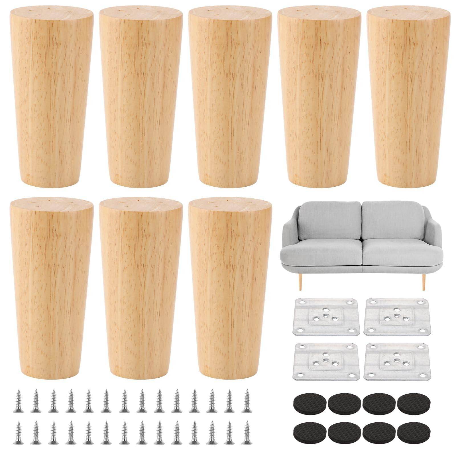 Set van 8 houten meubelpoten van 10 cm voor meubels