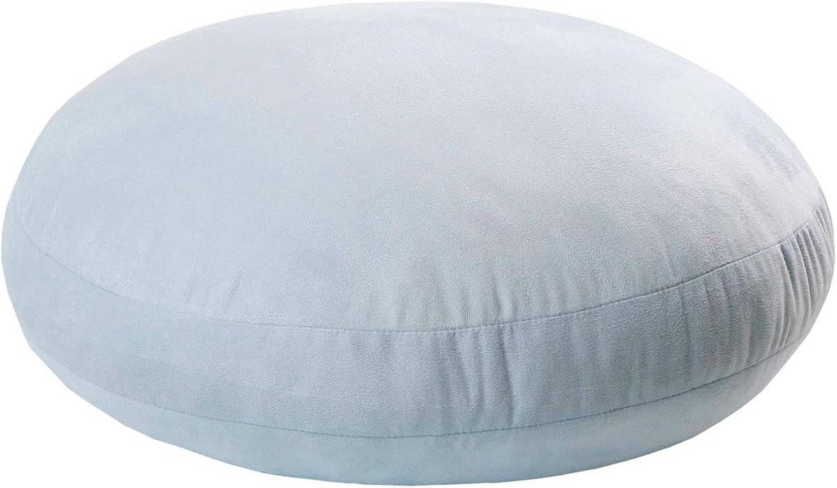 Lichtblauw Rond Decoratief Sierkussen - Super Zacht - Diameter: 40 cm