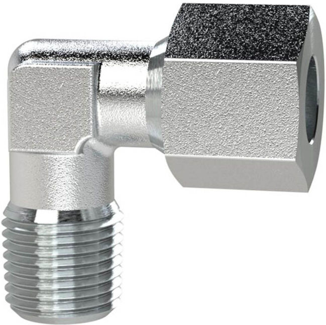 Riegler Raccord coudé vissable, NPT 1/8 ext., Ø tube 8, acier zingué (WEV188SLSTNPT)