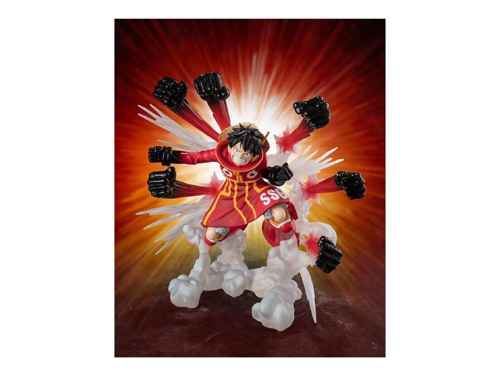 Bandai Tamashii Nations Sammelfigur One Piece Monkey D Luffy Gum Gum Hawk Gatling Extra Battle S.H. Figuar